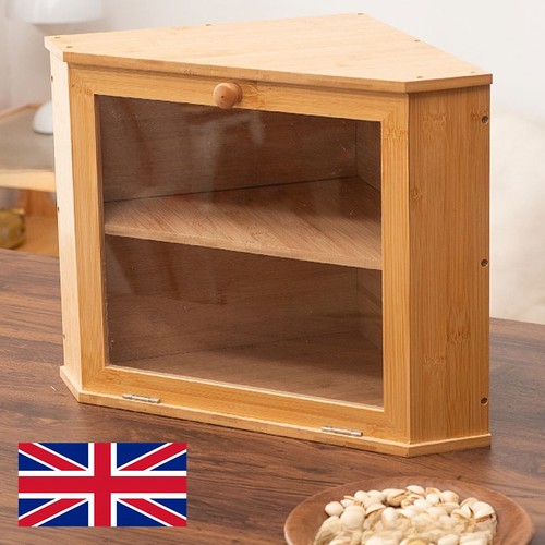 Corner bamboo bread bin double - corner,