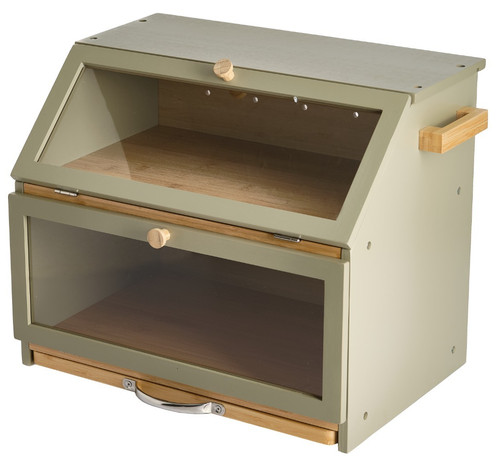 Bamboo bread bin double layer - bamboo,