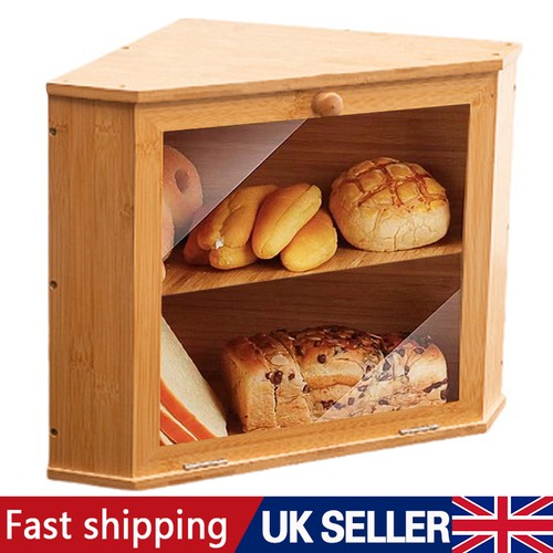 Corner bamboo bread bin double - bin,