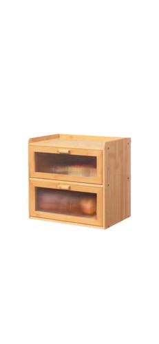 Double decker bamboo bread bin - decker,