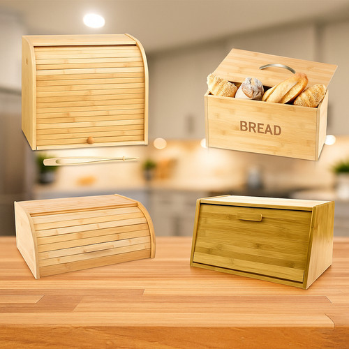 Bamboo bread bin kitchen - bamboo,
