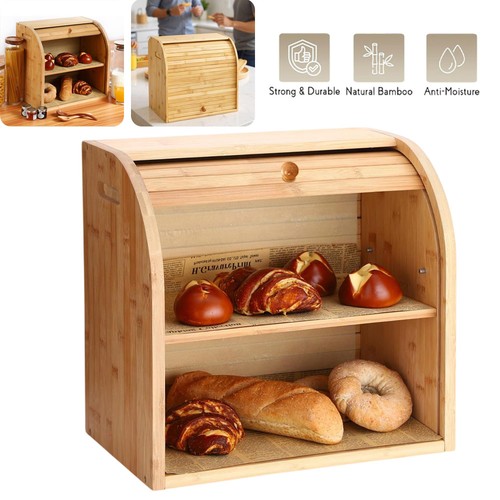 Bamboo bread bin - bread, bin,
