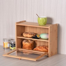 Double Decker Wood Bread Bin